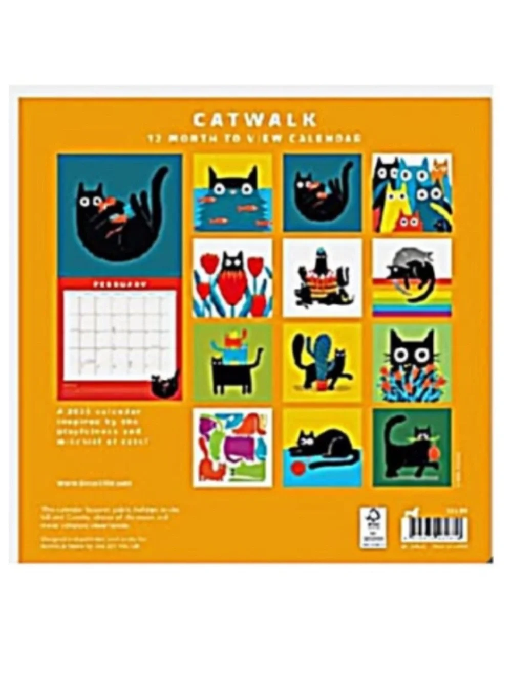 Out of Print- Old 2025 Calendar for Framing or Art! Catwalk, Cat lovers!